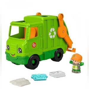 New! Fisher Price-Little People Recycle Garbage Day Truck